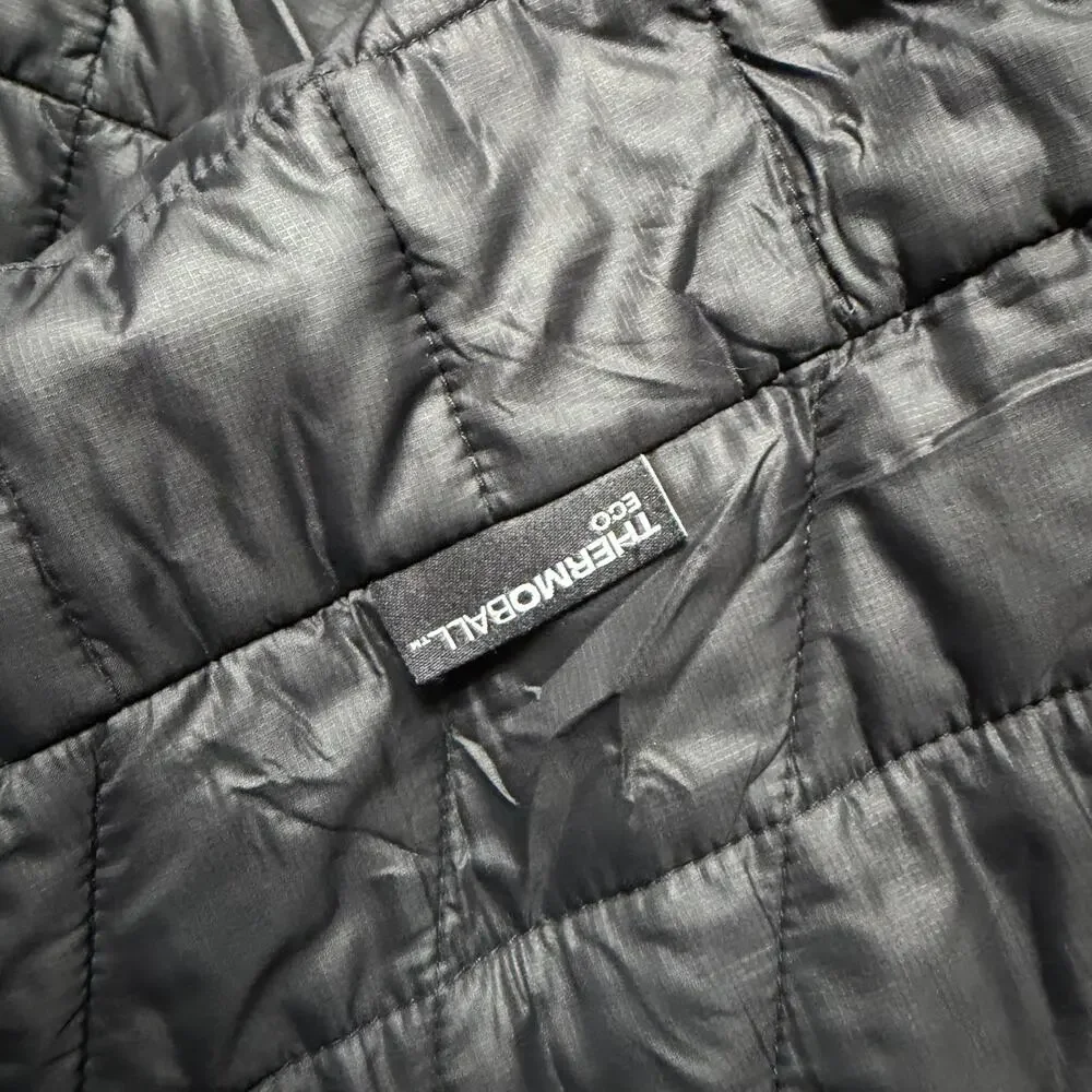 The North Face Quilted Thermoball Eco Full Zip Puffer Jacket Size L Black